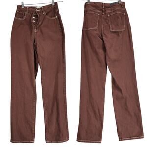 PacSun Dad Jeans 26 Women Brown Button‎ Fly Skater Grunge 90s Y2K Darkfairy 30"